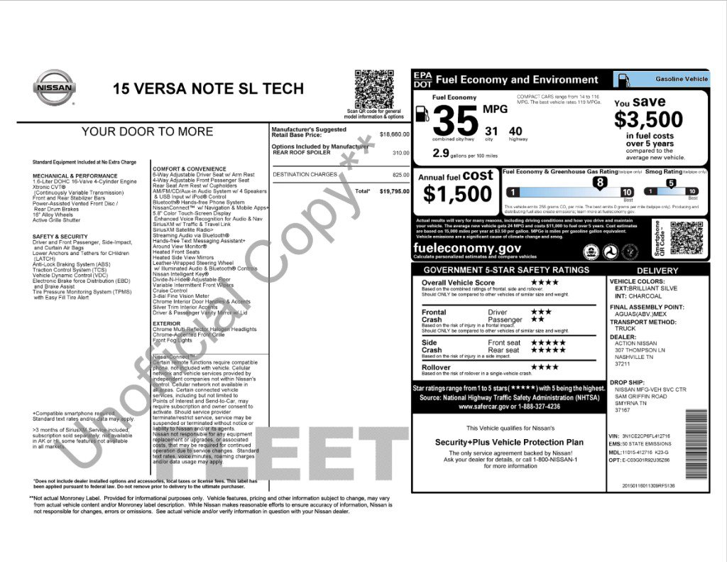 Used 2015 Nissan Versa Note FWD image 38