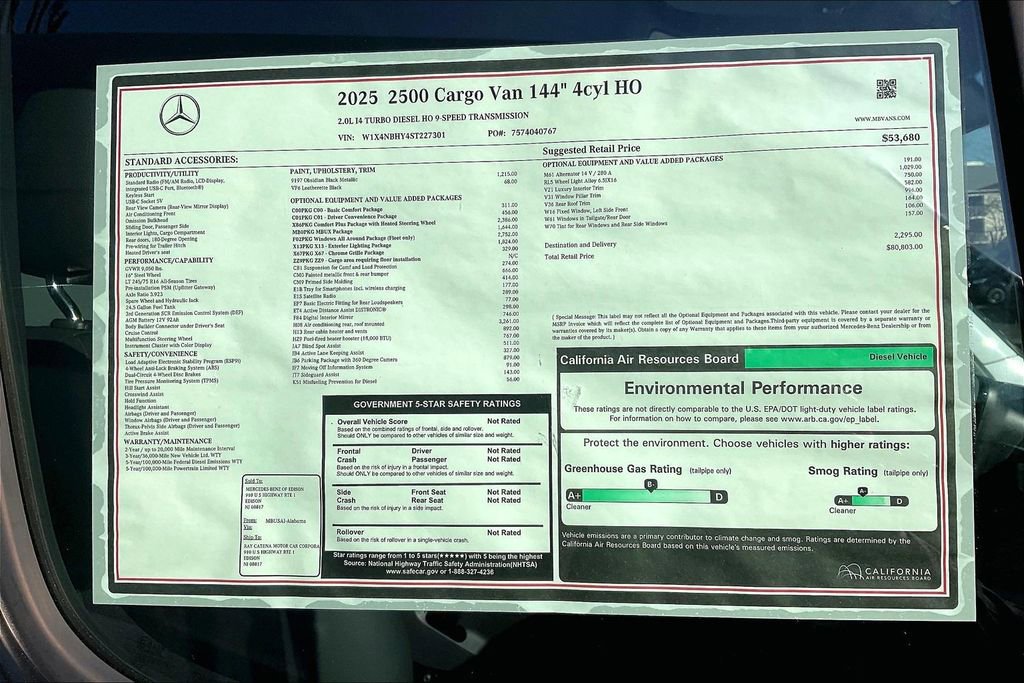 New 2025 Mercedes-Benz Sprinter 2500