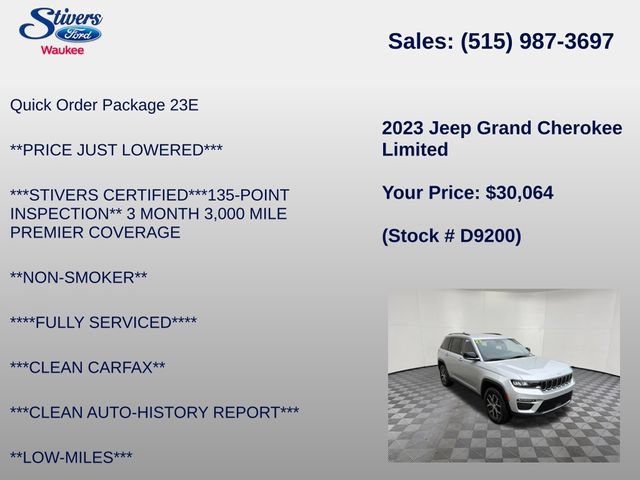 Used 2023 Jeep Grand Cherokee Limited AWD/4WD image 8