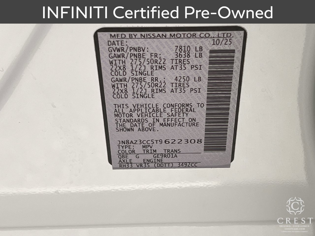 Certified 2026 INFINITI QX80 Autograph w/ Premium Cargo Package AWD/4WD image 34