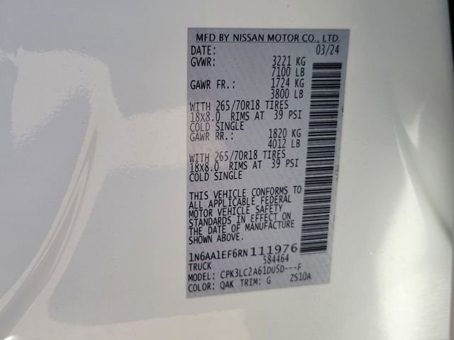 Used 2024 Nissan Titan SV w/ SV Convenience Package image 15