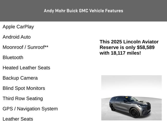 Used 2025 Lincoln Aviator Reserve w/ Equipment Group 201A AWD/4WD image 4