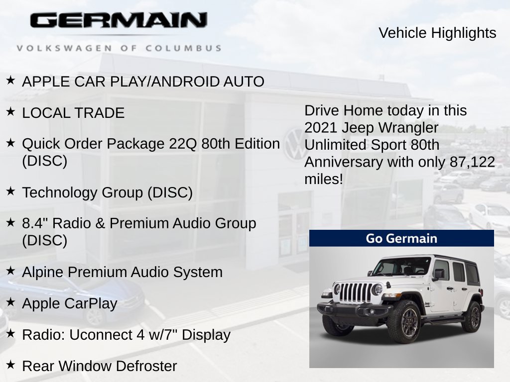 Used 2021 Jeep Wrangler Unlimited Sport AWD/4WD image 5