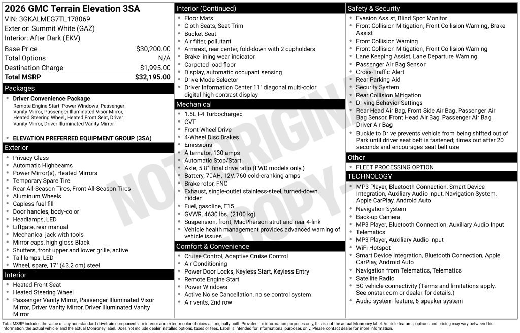 Used 2026 GMC Terrain Elevation FWD image 23