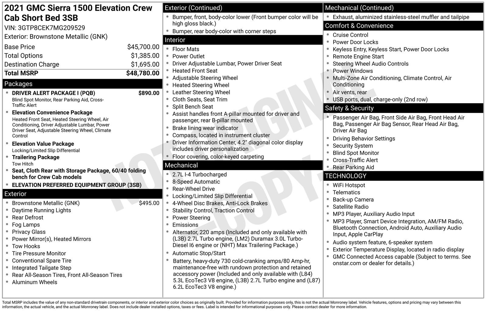 Used 2021 GMC Sierra 1500 Elevation w/ Driver Alert Package I RWD image 32
