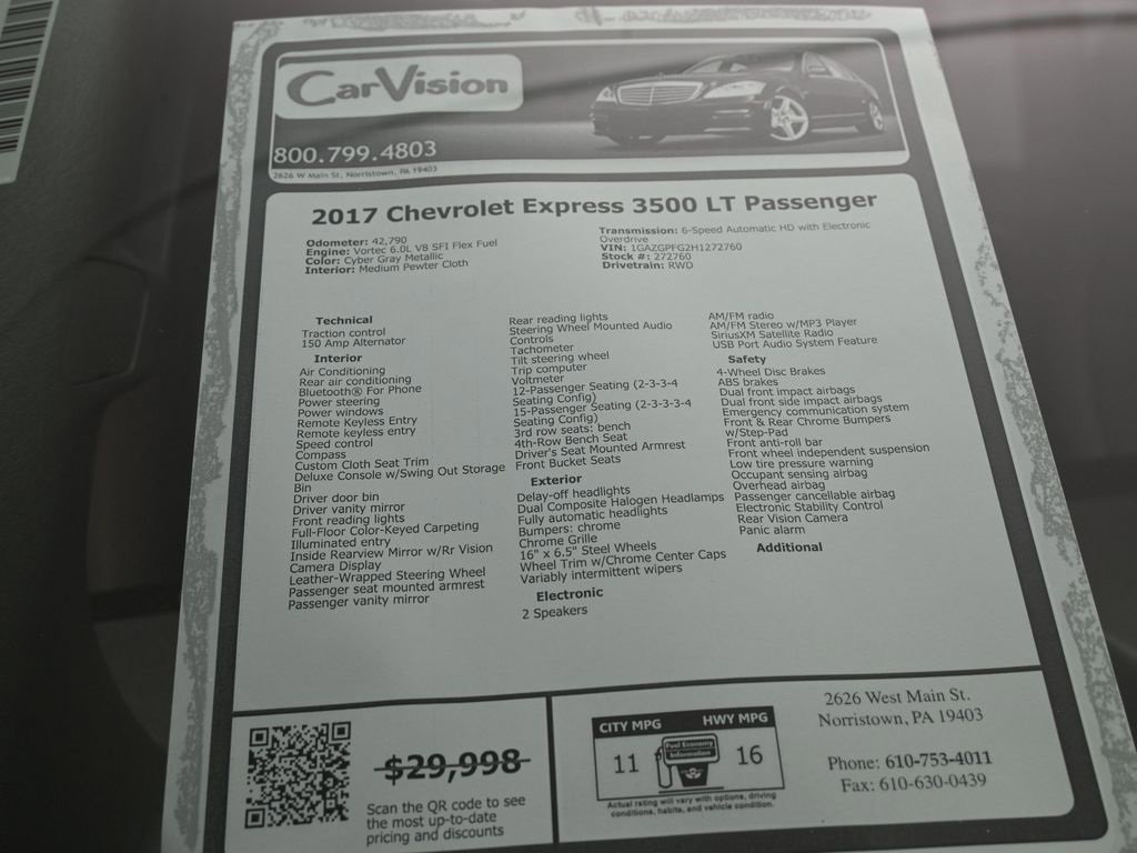 Used 2017 Chevrolet Express 3500 LT w/ LT Preferred Equipment Group image 31