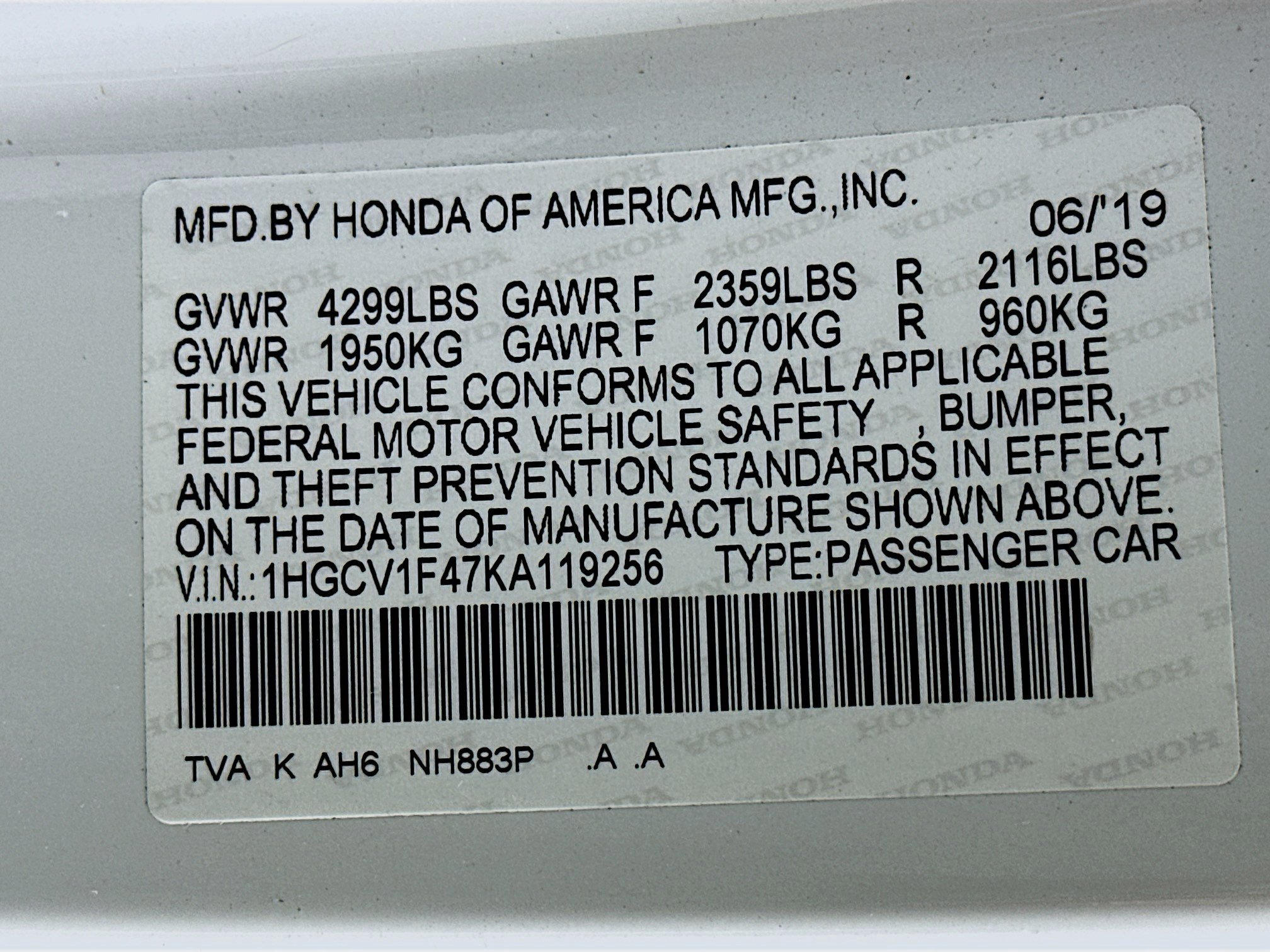 Used 2019 Honda Accord EX image 12