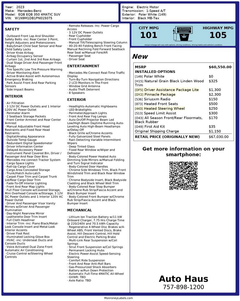 Used 2023 Mercedes-Benz EQB 350 4MATIC SUV image 3