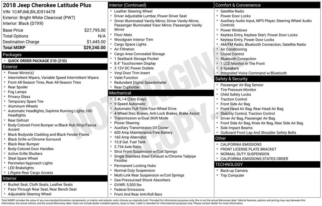 Used 2018 Jeep Cherokee Latitude Plus image 38