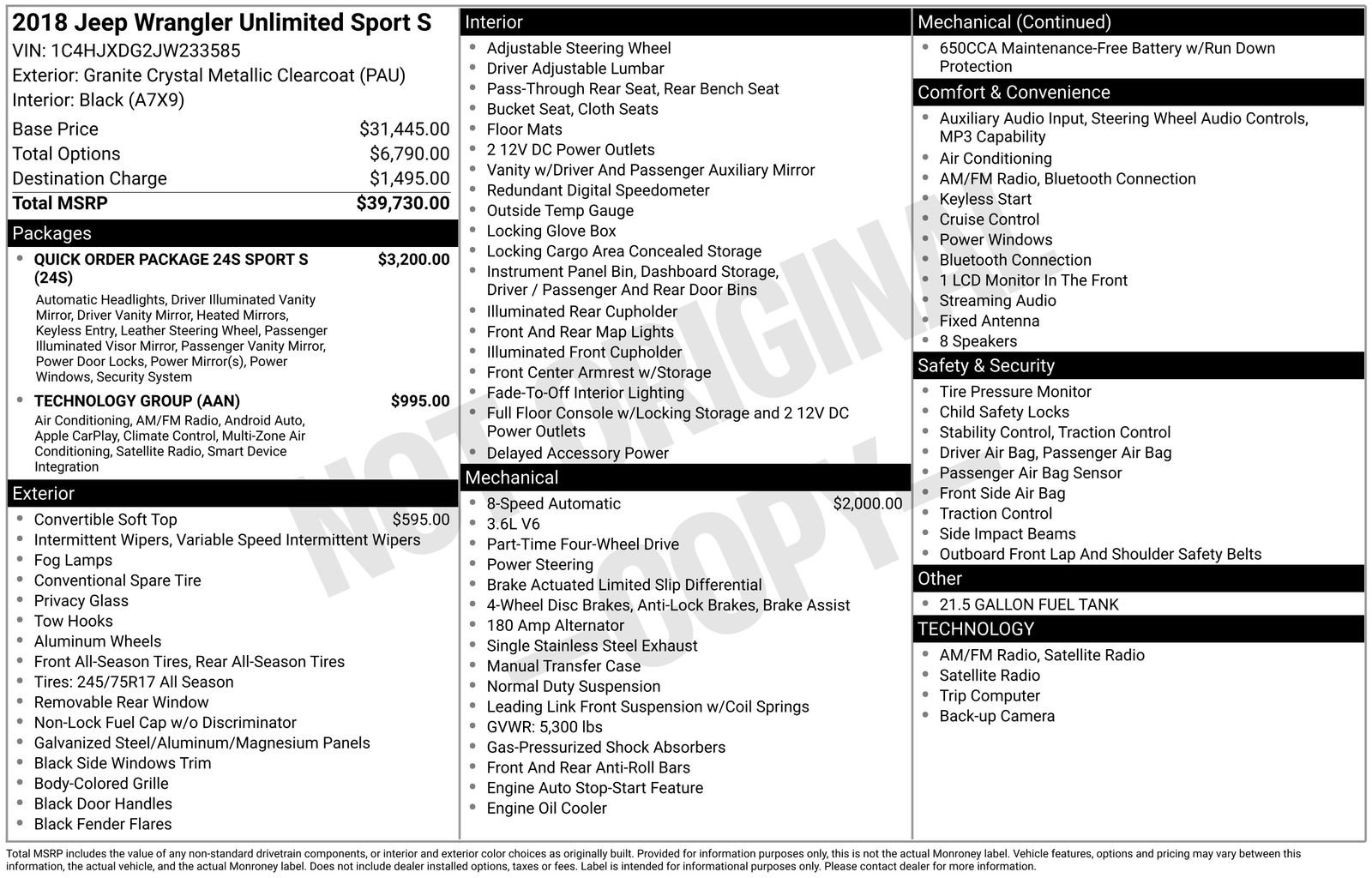 Used 2018 Jeep Wrangler Unlimited Sport S image 3