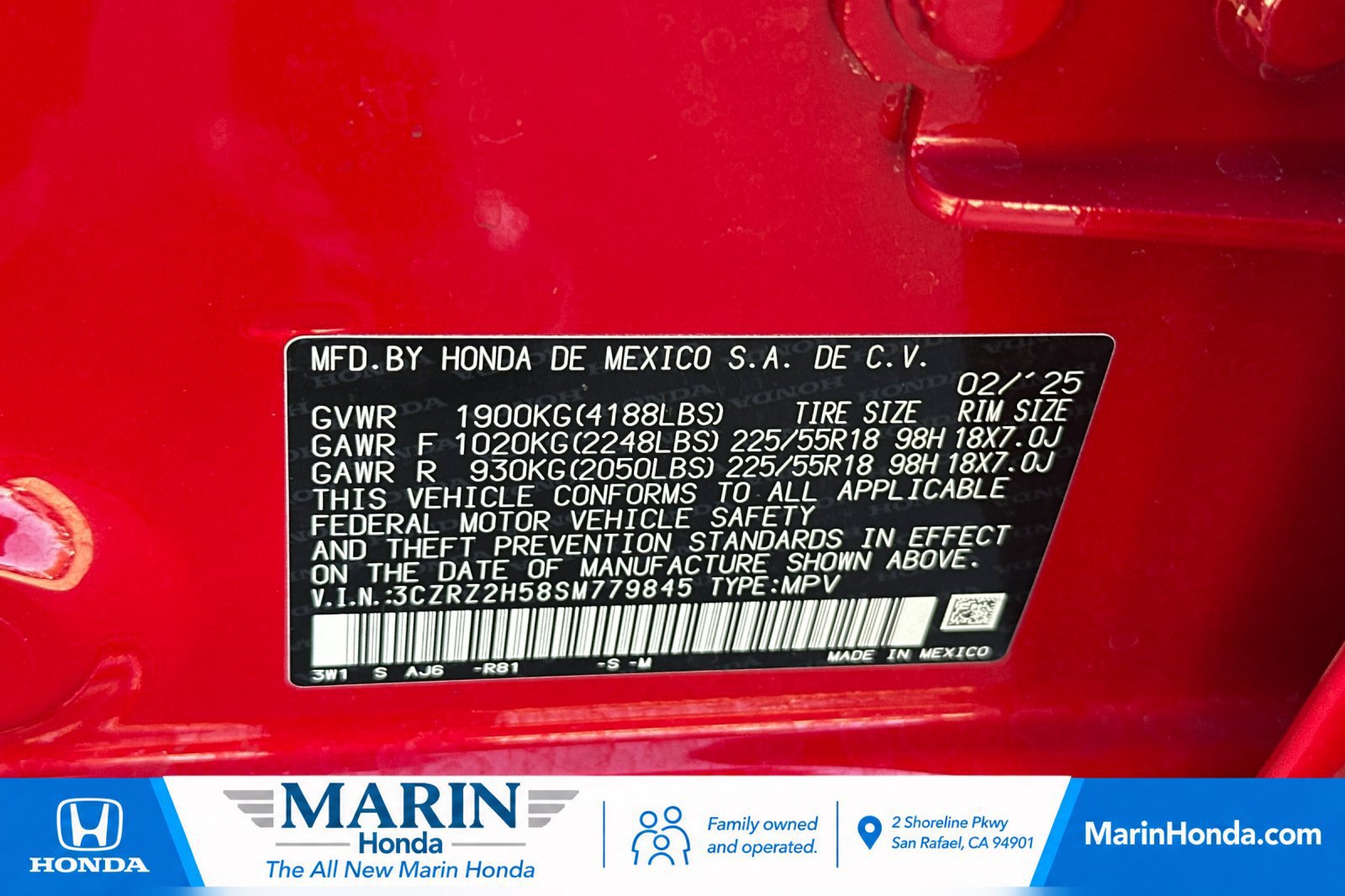 Certified 2025 Honda HR-V Sport image 37