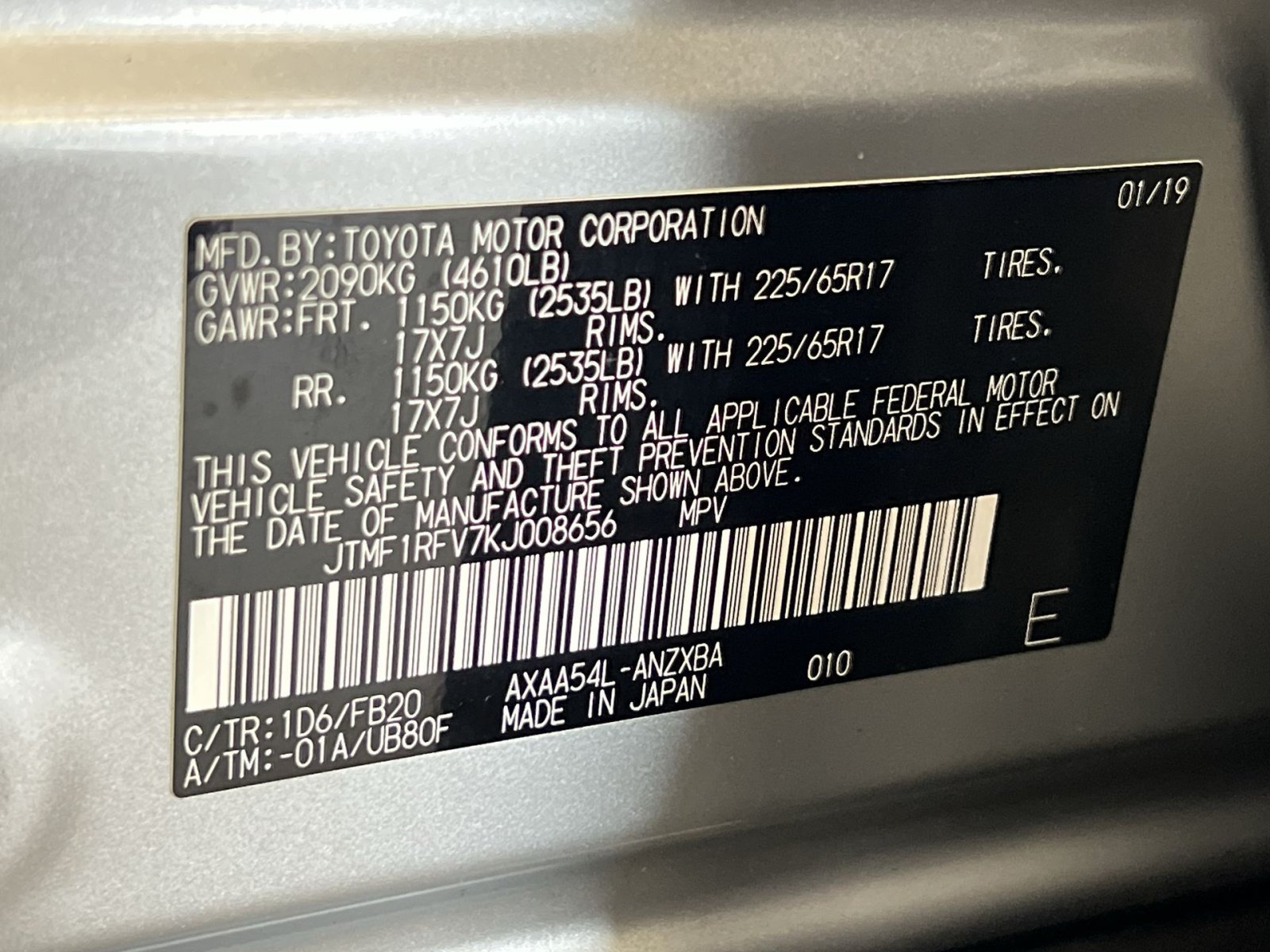 Used 2019 Toyota RAV4 LE w/ All Weather Liner Package AWD/4WD image 39