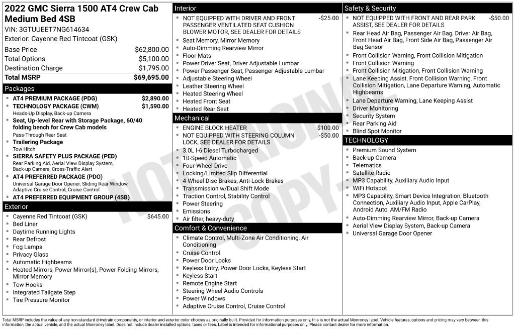 Used 2022 GMC Sierra 1500 AT4 w/ AT4 Premium Package AWD/4WD image 4