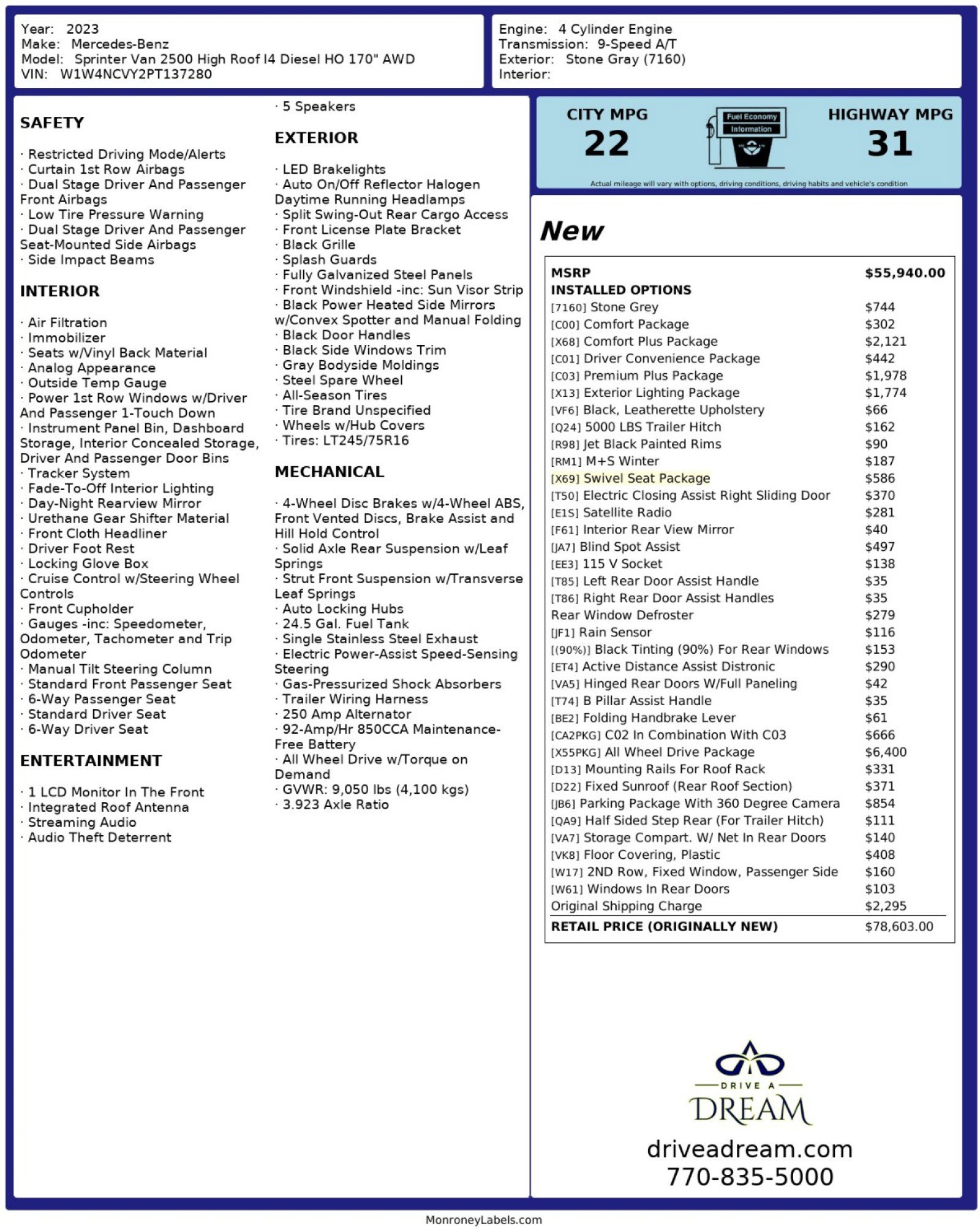 Used 2023 Mercedes-Benz Sprinter 2500 image 73