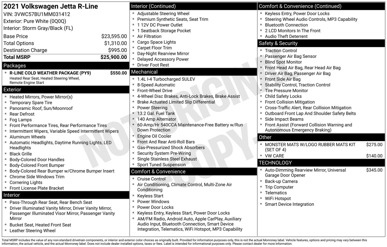 Certified 2021 Volkswagen Jetta R-Line w/ R-Line Cold Weather Package FWD image 44