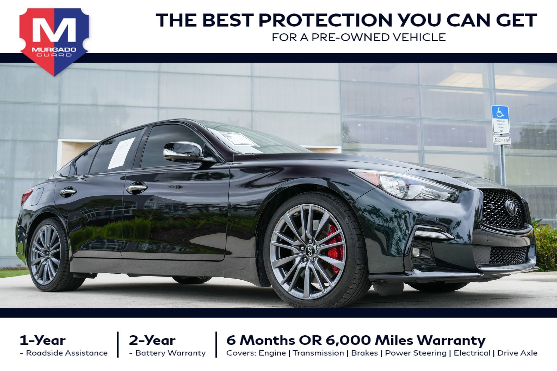 Used 2023 INFINITI Q50 Red Sport 400 w/ Black Opal Edition image 1