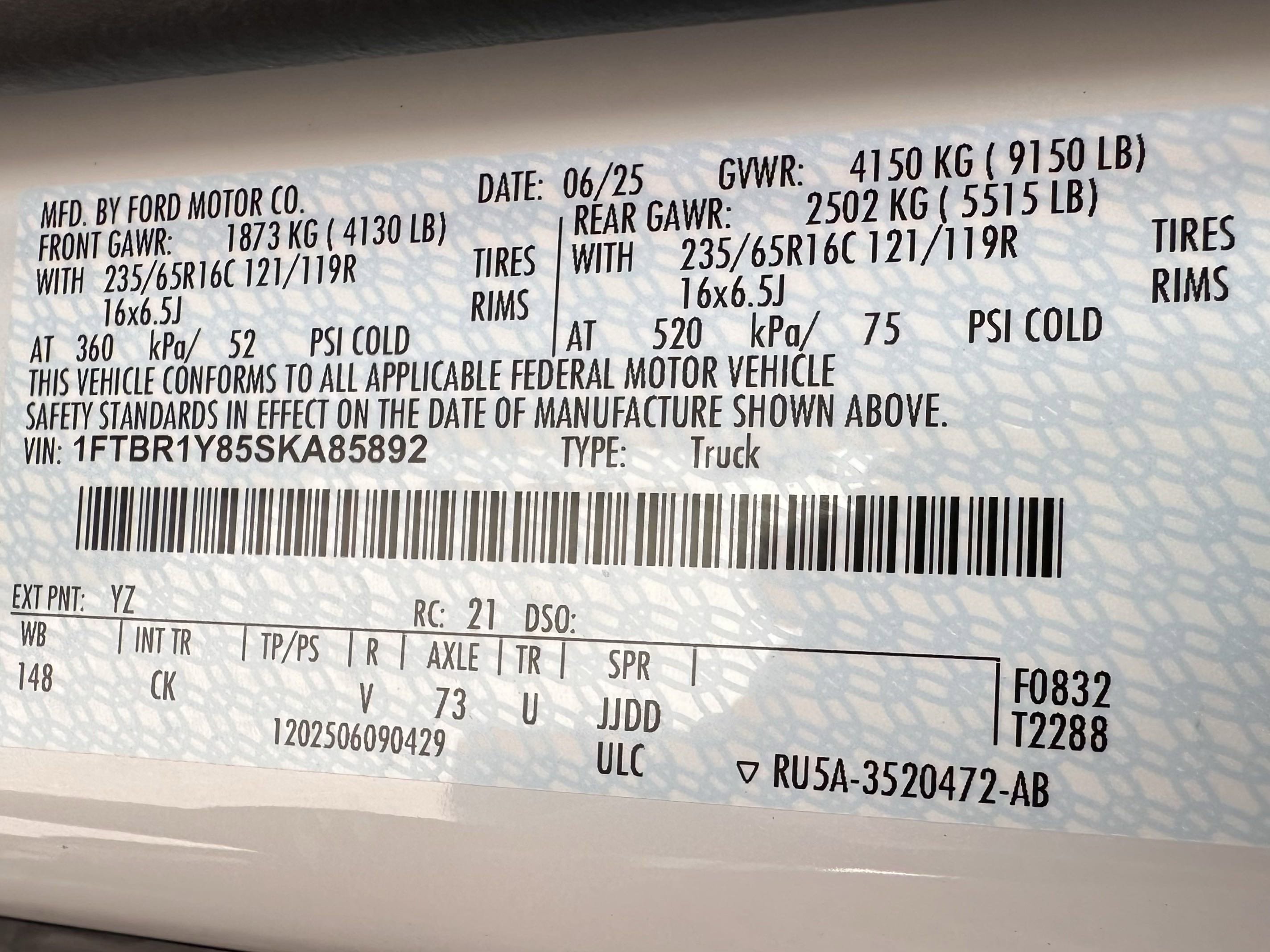 New 2025 Ford Transit 250 XL w/ Exterior Upgrade Package RWD image 25