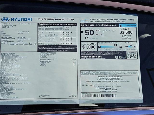 New 2026 Hyundai Elantra Limited FWD image 18