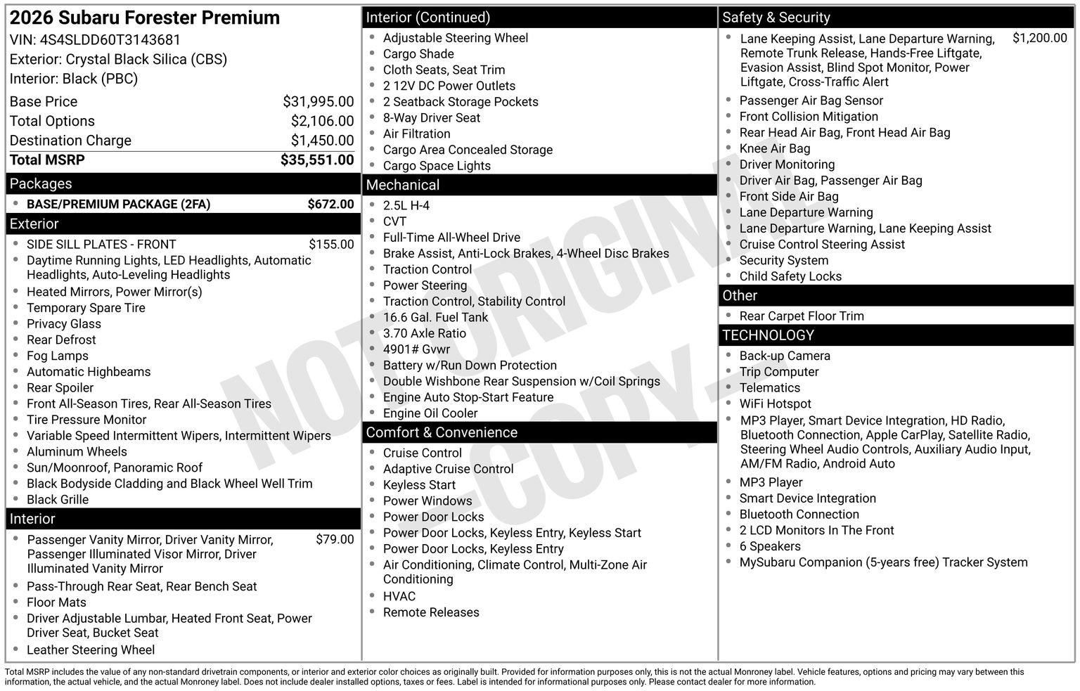 New 2026 Subaru Forester Premium w/ Base/Premium Package AWD/4WD image 14