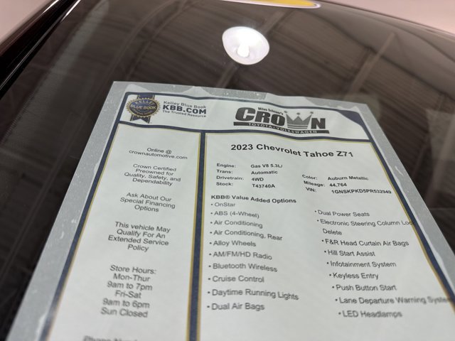 Used 2023 Chevrolet Tahoe Z71 w/ Luxury Package AWD/4WD image 40