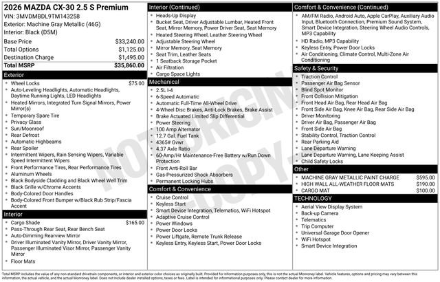 New 2026 MAZDA CX-30 AWD 2.5 S w/ Premium Package image 5