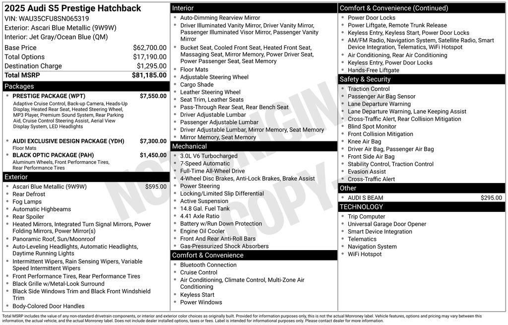 Used 2025 Audi S5 Prestige w/ Prestige Package image 30
