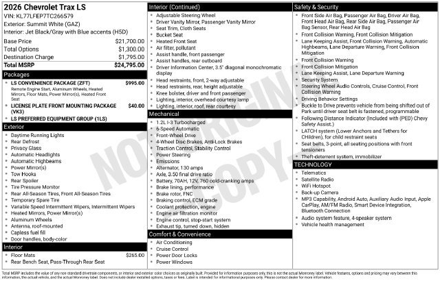 New 2026 Chevrolet Trax LS w/ LS Convenience Package FWD image 29