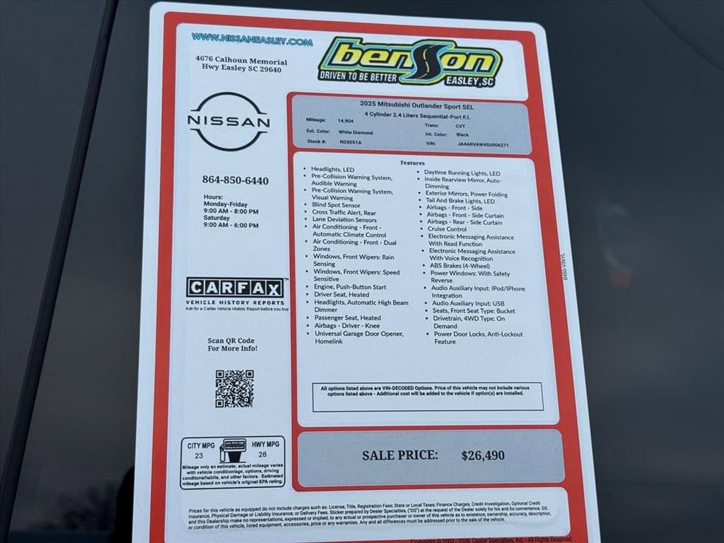 Used 2025 Mitsubishi Outlander Sport SEL image 26