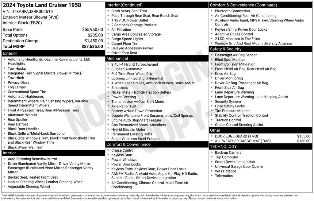 Used 2024 Toyota Land Cruiser 1958 AWD/4WD image 38