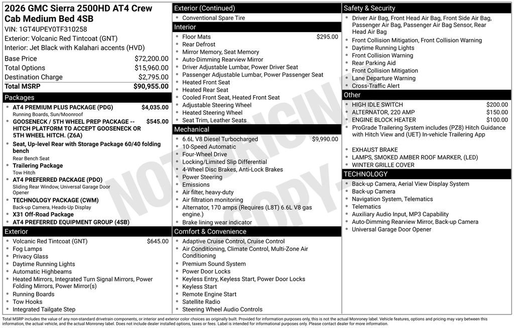 New 2026 GMC Sierra 2500 AT4 w/ AT4 Premium Plus Package AWD/4WD image 46