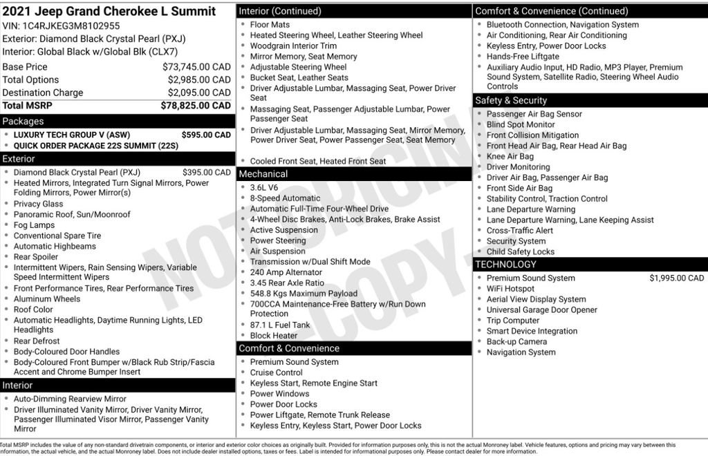 Used 2021 Jeep Grand Cherokee L Summit w/ Luxury Tech Group V image 3