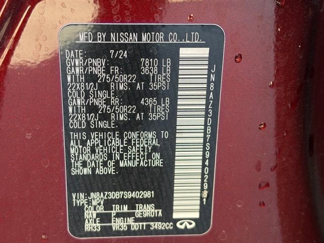 Used 2025 INFINITI QX80 Sensory image 38