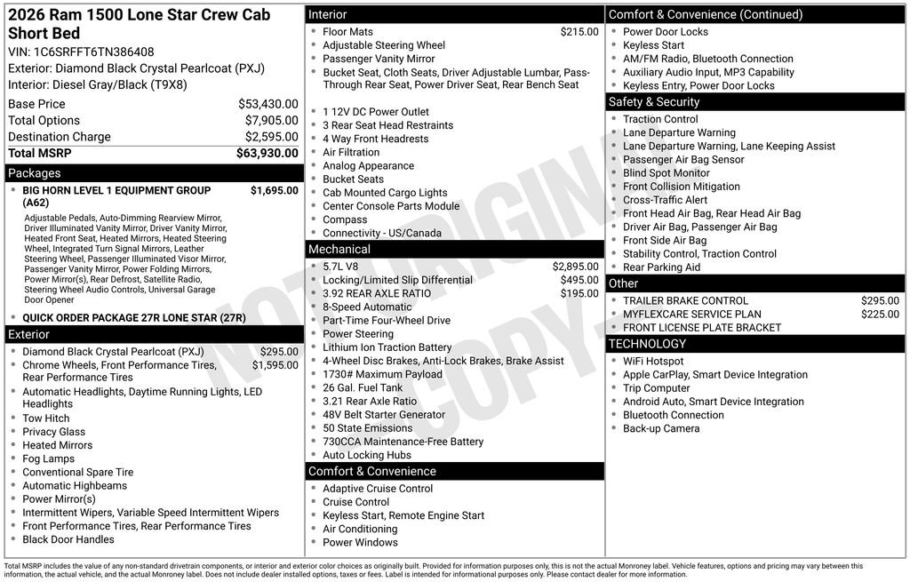 New 2026 RAM 1500 Lone Star AWD/4WD image 43