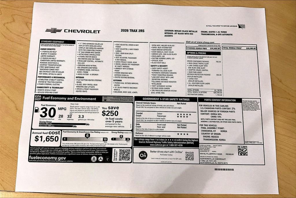 New 2026 Chevrolet Trax RS w/ Driver Confidence Package image 14