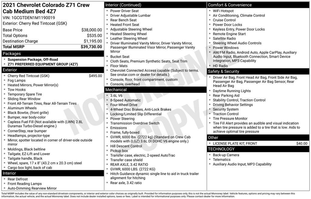 Used 2021 Chevrolet Colorado Z71 AWD/4WD image 29