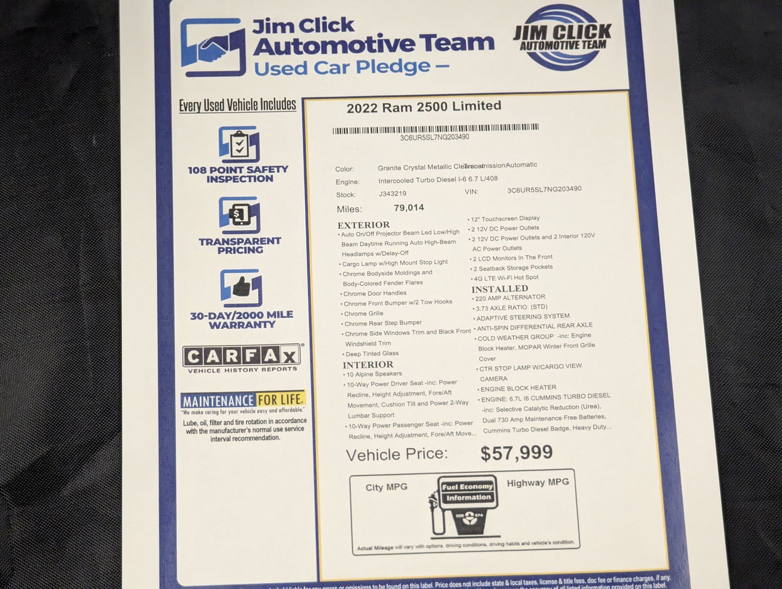 Used 2022 RAM 2500 Limited AWD/4WD image 14