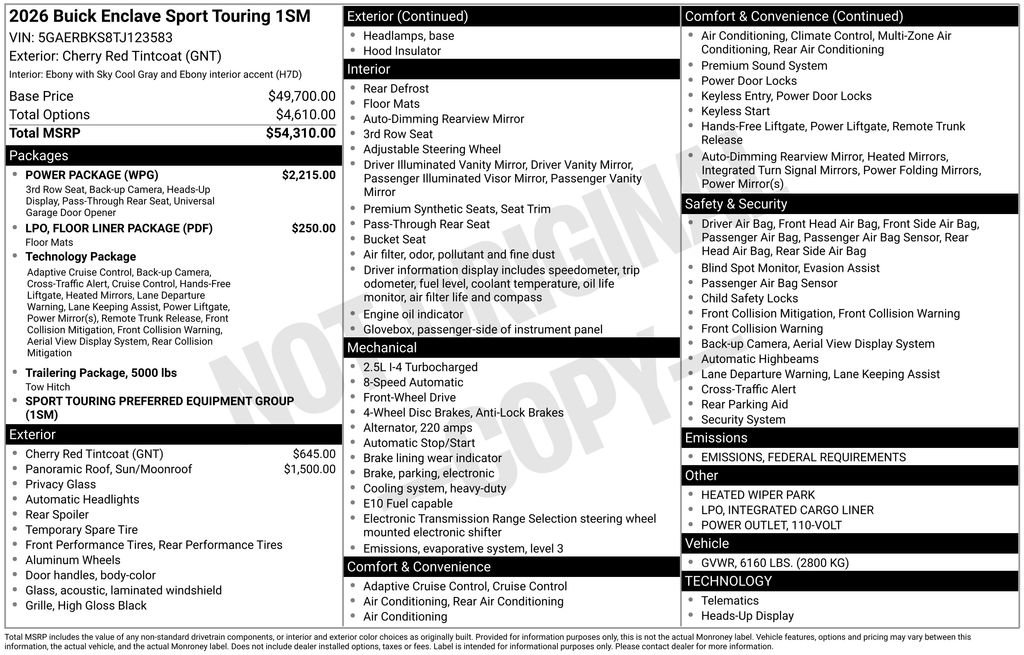 New 2026 Buick Enclave Sport Touring w/ Power Package image 40