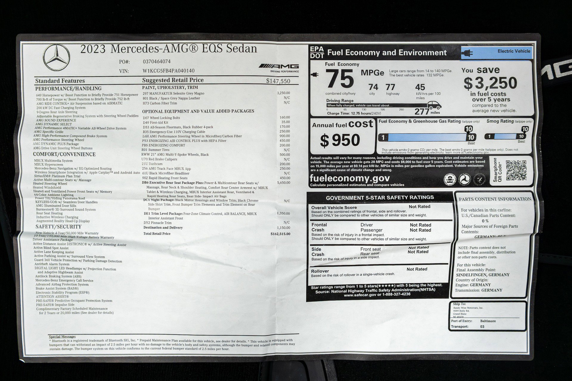 Used 2023 Mercedes-Benz EQS AMG 4MATIC image 5
