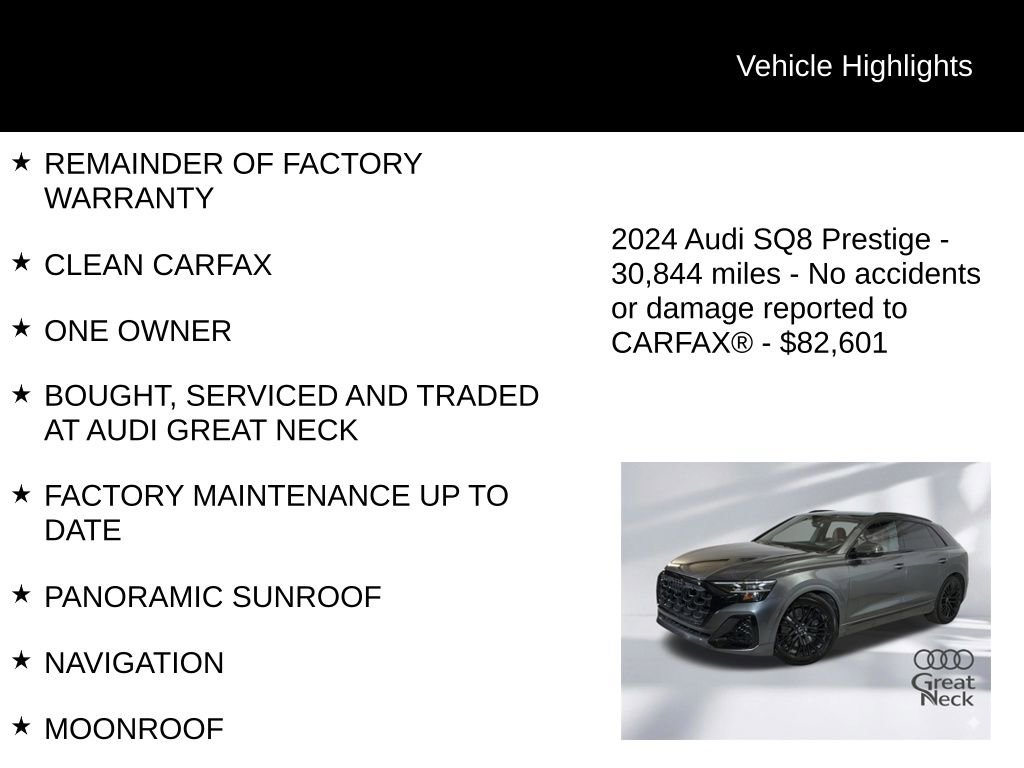 Used 2024 Audi SQ8 Prestige w/ Prestige Package AWD/4WD image 9