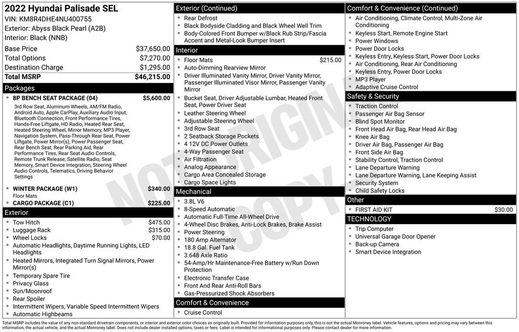 Used 2022 Hyundai Palisade SEL w/ 8P Bench Seat Package image 6