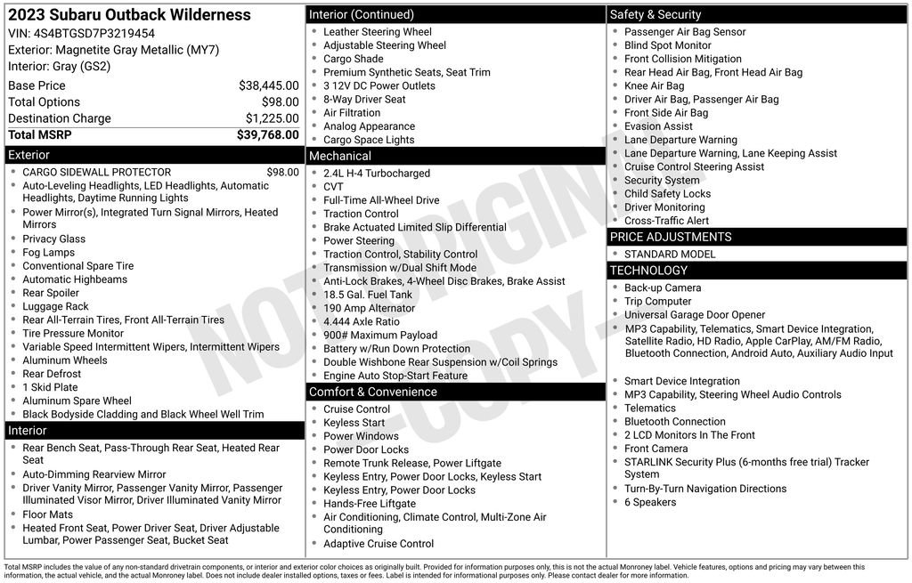 Used 2023 Subaru Outback Wilderness AWD/4WD image 4
