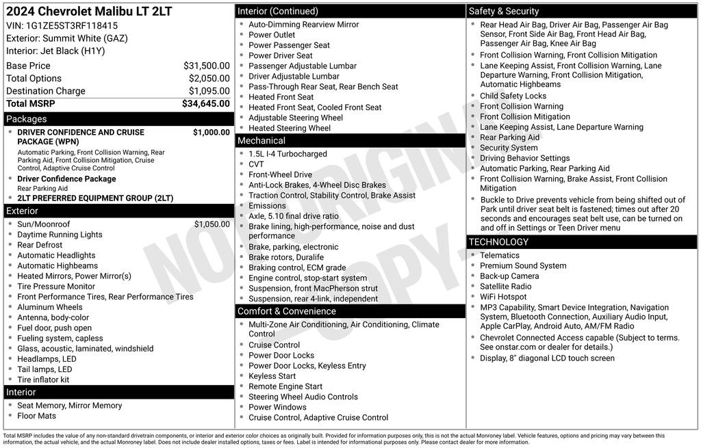 Used 2024 Chevrolet Malibu LT FWD image 6
