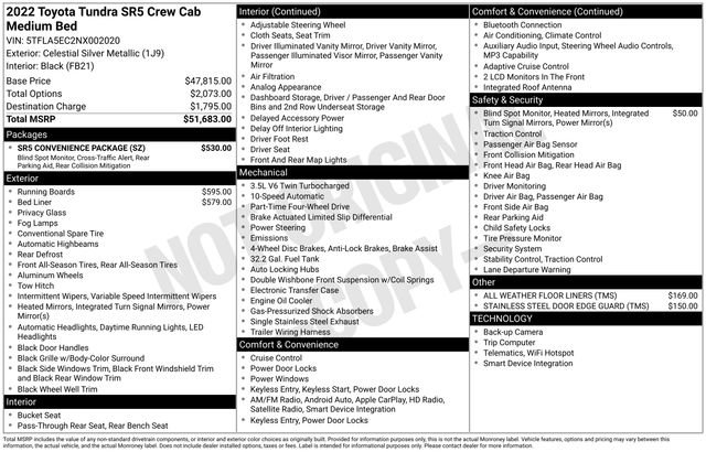 Used 2022 Toyota Tundra SR5 w/ SR5 Convenience Package AWD/4WD image 34