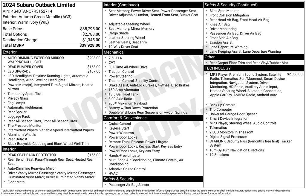 Certified 2024 Subaru Outback Limited AWD/4WD image 45