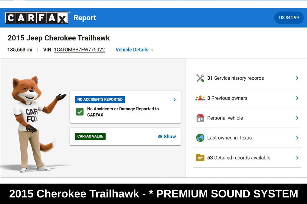 Used 2015 Jeep Cherokee Trailhawk w/ Comfort/Convenience Group image 9