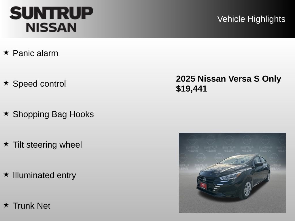 Used 2025 Nissan Versa S w/ Trunk Package FWD image 25