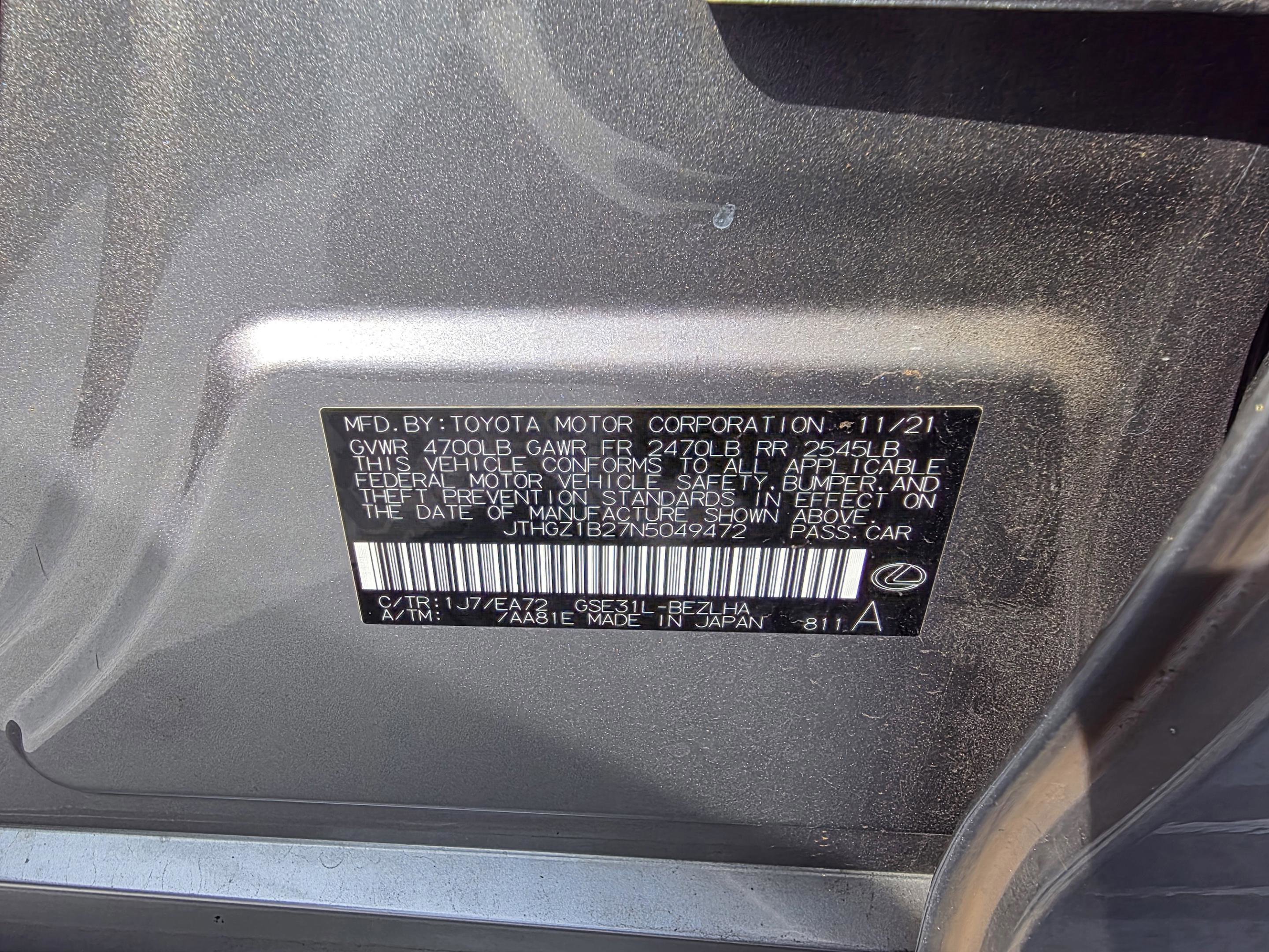 Certified 2022 Lexus IS 350 F Sport w/ Navigation Package image 31