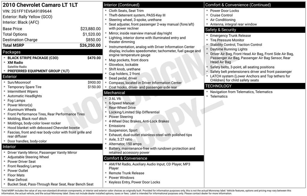 Used 2010 Chevrolet Camaro LT w/ Black Stripe Package image 24