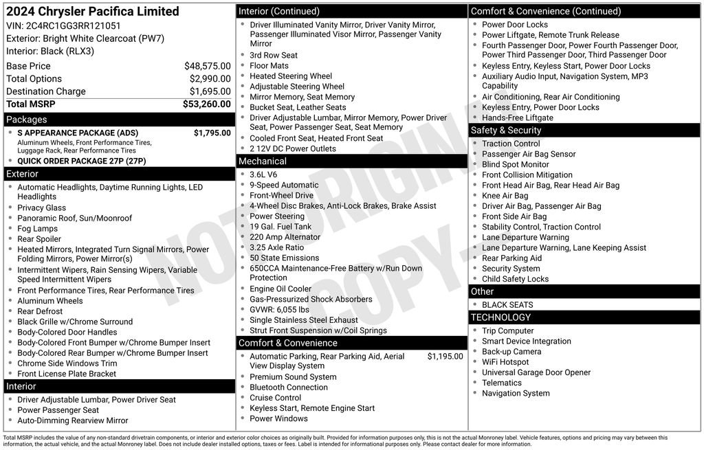 Used 2024 Chrysler Pacifica Limited w/ S Appearance Package image 45