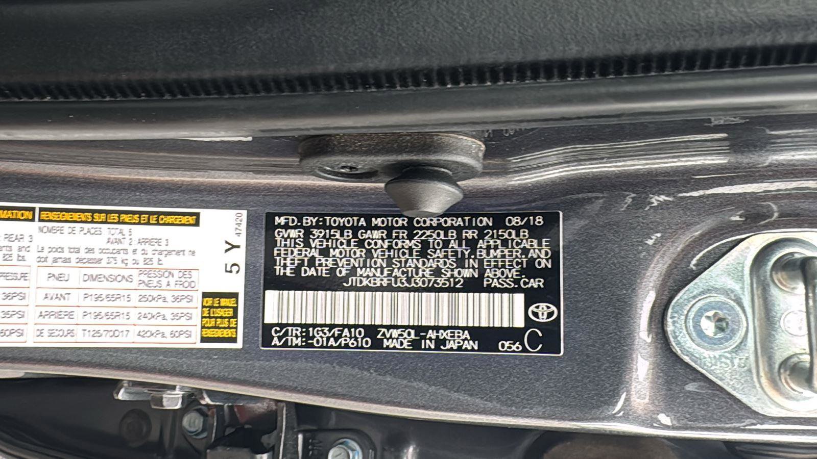 Used 2018 Toyota Prius Two w/ Prius Two Safety Plus Package image 21